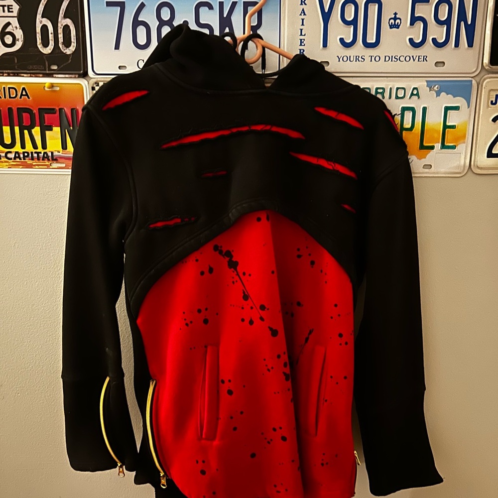 Unique Black and Red Hoodie